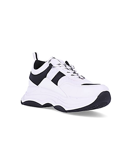 360 degree animation of product Black colour block chunky trainers frame-18