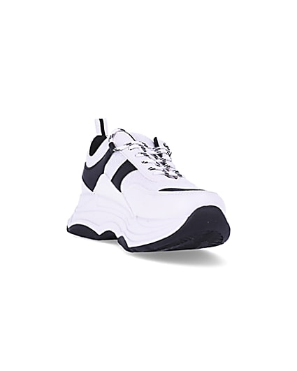360 degree animation of product Black colour block chunky trainers frame-19