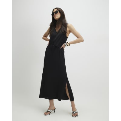 Black Column Midi Dress