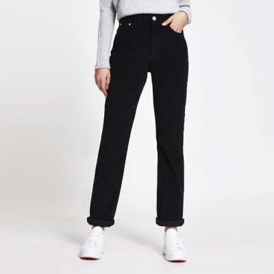 black corduroy mom jeans