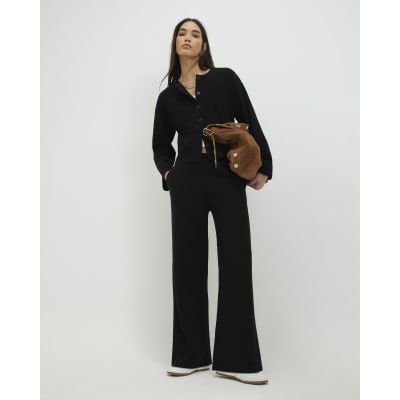 Black Cosy Wide Leg Trousers