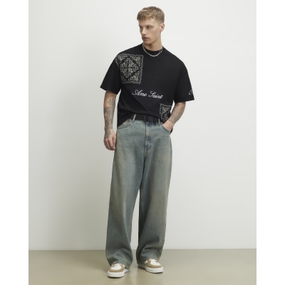 Black Cotton Ame Saint Midweight T-Shirt