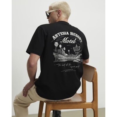 Black Cotton Artesia Motel T-Shirt