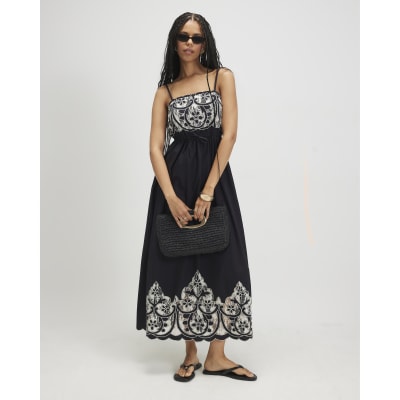 Cotton Cutwork Lace Midi Dress