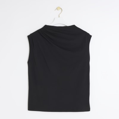 River Island Womens Grey Cowl Neck Drape T-Shirt, £22.00