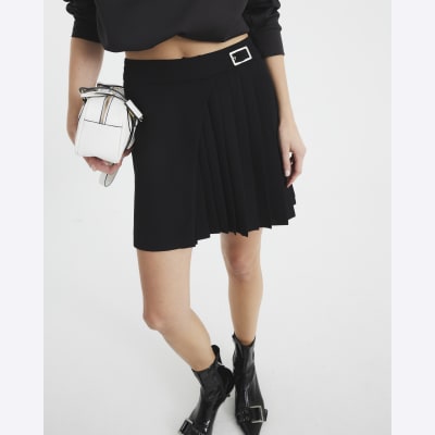 ★RAIVE★ Belted Pleats Mini Skirt in Black VW4AS32910 Belted Pleats Mini Skirt in Black VW4AS329-10 - 레이브