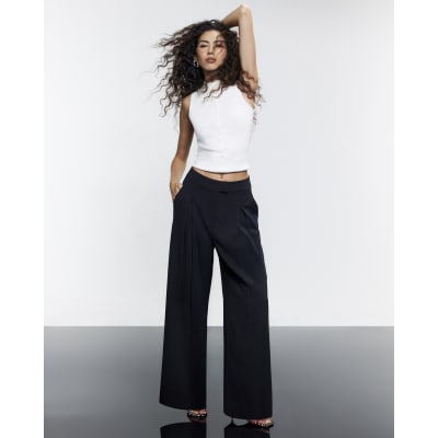 Crepe Wide Leg Trousers