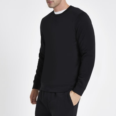 mens black crew neck