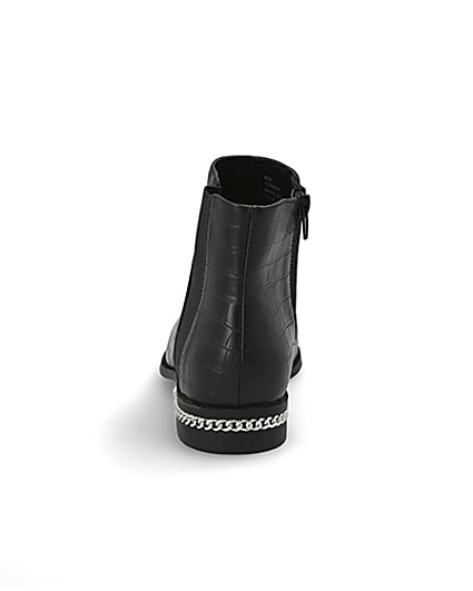 360 degree animation of product Black croc embossed ankle boots frame-9