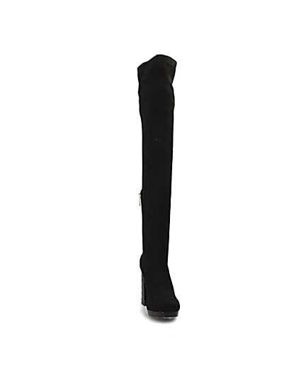 360 degree animation of product Black croc embossed over the knee boots frame-18