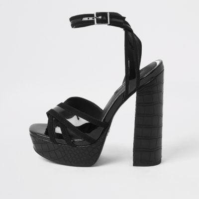 river island croc heels