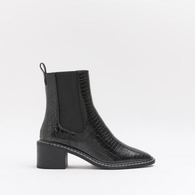 z_code_z exclusive nora vegan chunky chelsea boots in black croc