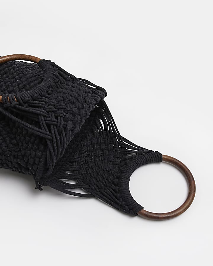 Black crochet bag