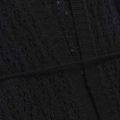 Black crochet longline cardigan