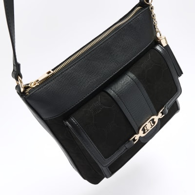 Black cross body bag River Island