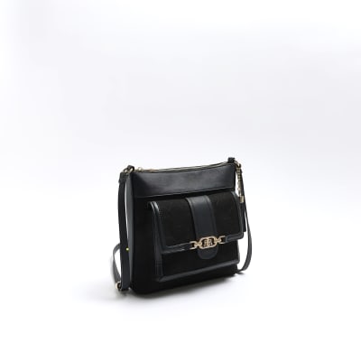 Black cross body bag River Island