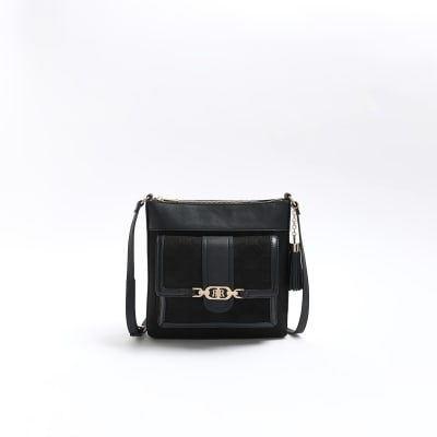 Black cross body bag River Island