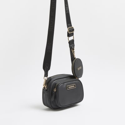 Black cross body bag River Island