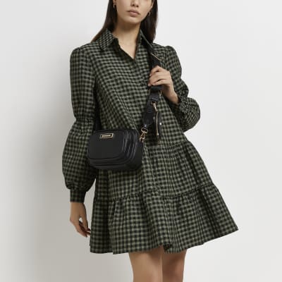 Black cross body bag River Island