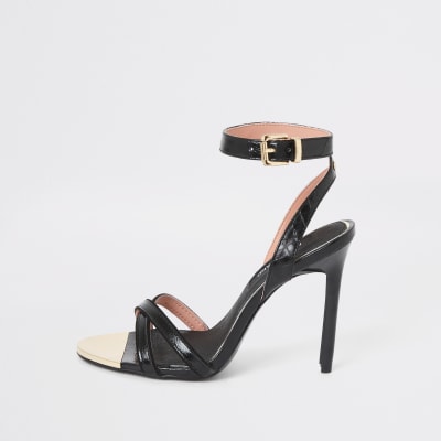 black thin strap heels
