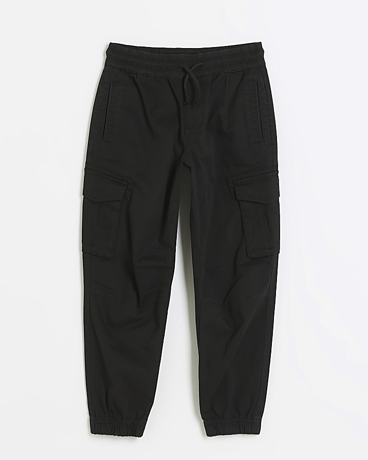 Black cuffed cargo Trousers