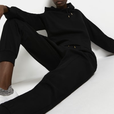 black cuffed joggers