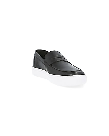 360 degree animation of product Black cupsole loafers frame-19