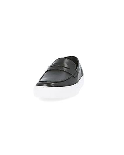 360 degree animation of product Black cupsole loafers frame-22