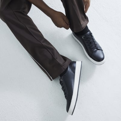 Mens black dress trainers deals