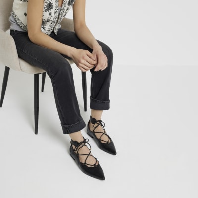 Lace ballerina pumps best sale