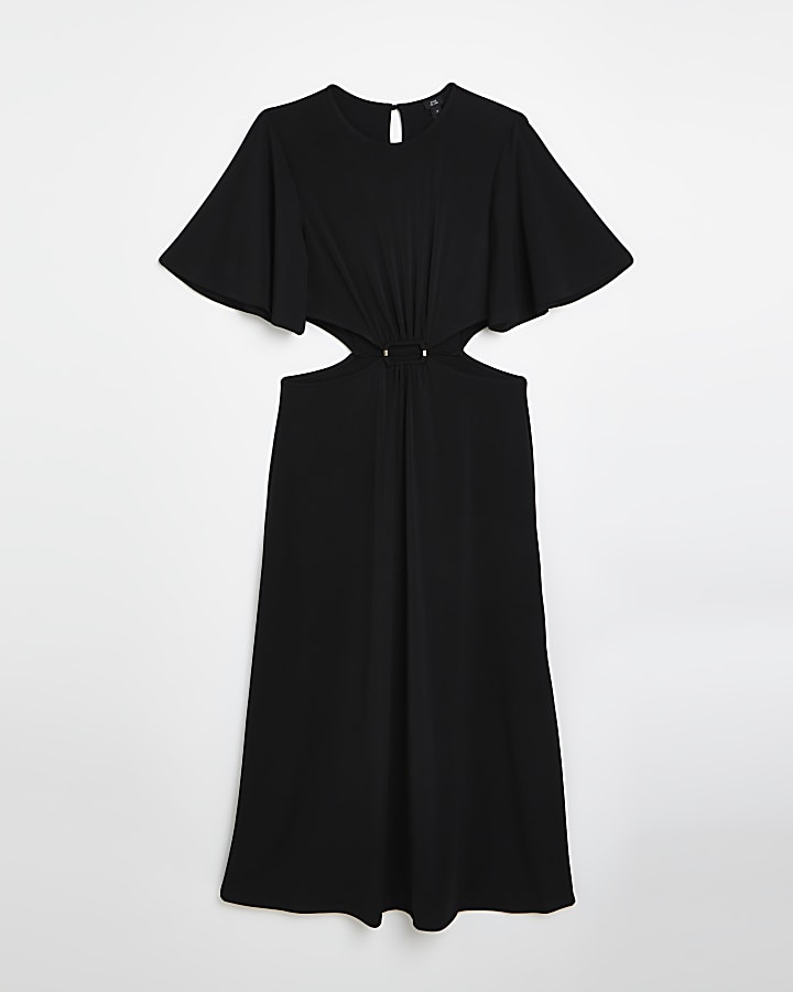 Black cut out maxi dress
