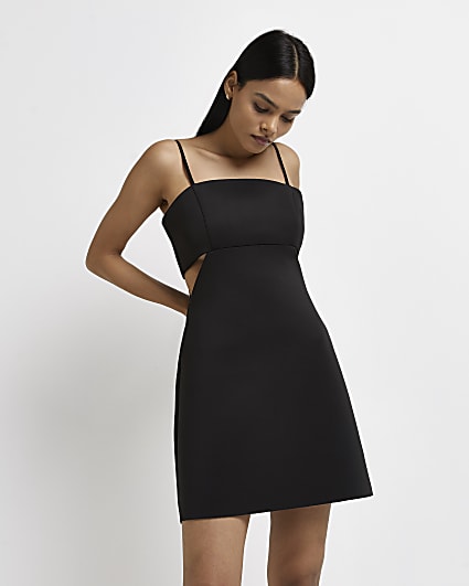Black cut out mini dress