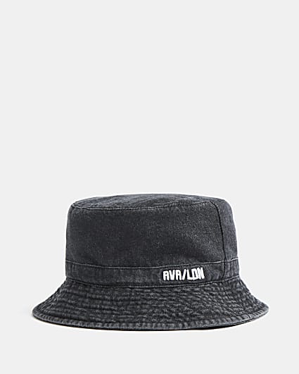 Black denim bucket hat