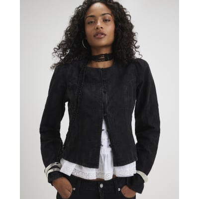 Denim Embroidered Drummer Jacket