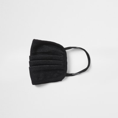 Black denim face covering