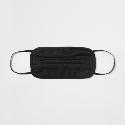 Black denim face covering