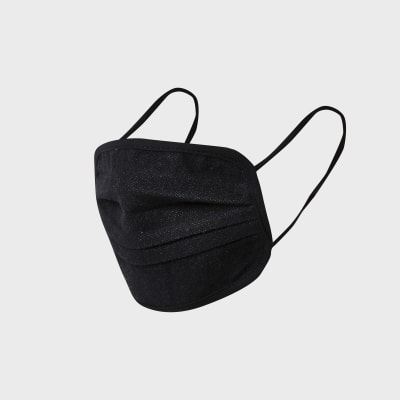 Black denim face covering