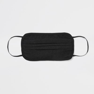 Black denim face covering