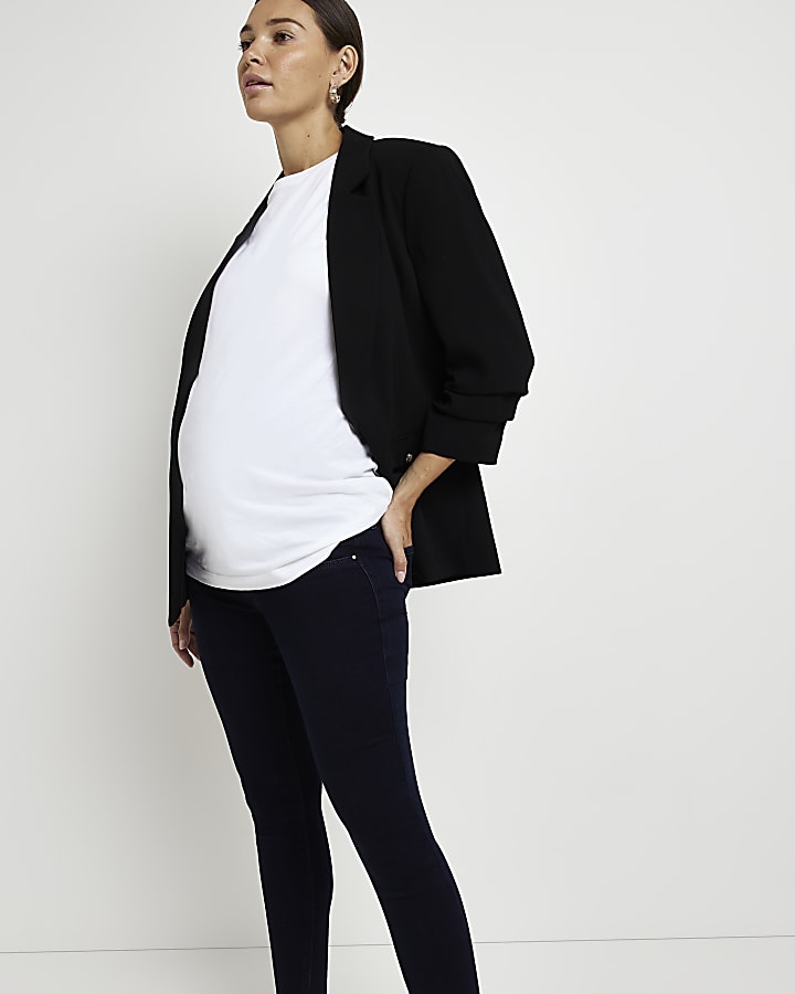 Black denim maternity skinny jeans