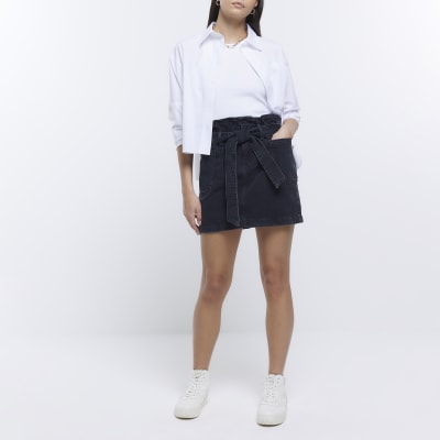 Paperbag mini outlet skirt with belt