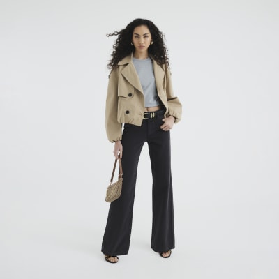 Black Denim Relaxed Straight Jeans