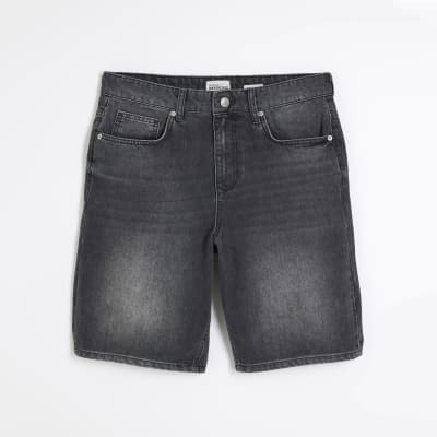 River island mens jean shorts on sale