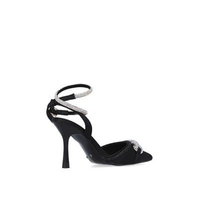 black diamante court shoes