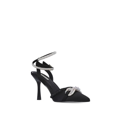 black diamante court shoes