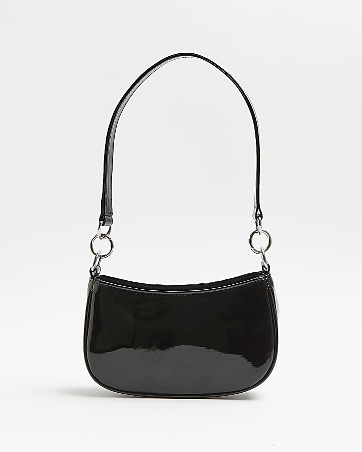 Black diamante embellished mini shoulder bag