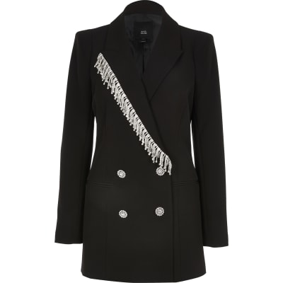 river island white fringe dress