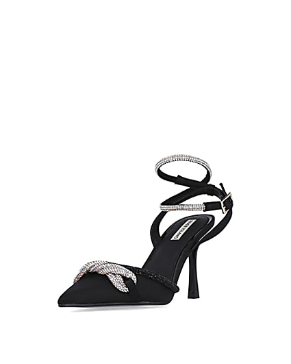 360 degree animation of product Black diamante heeled court shoes frame-0