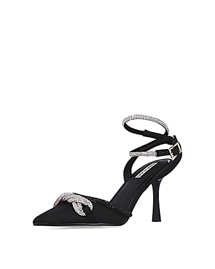 360 degree animation of product Black diamante heeled court shoes frame-1