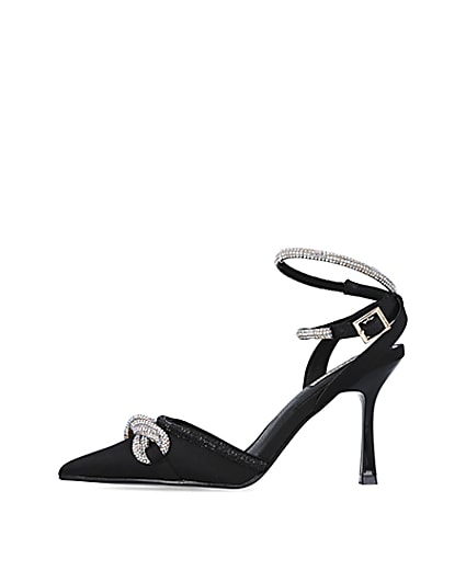 360 degree animation of product Black diamante heeled court shoes frame-3