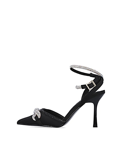 360 degree animation of product Black diamante heeled court shoes frame-4
